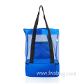 Custom Lightweight Zipper Top Mesh Beach Tote Bag